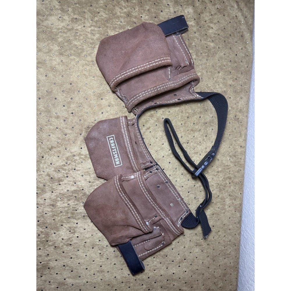 Craftsman‎ 11 Pocket Suede Leather Carpenters Tool Belt Apron - Rich Brown